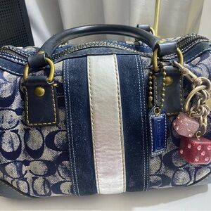 Coach Navy and Cream Signature Bag